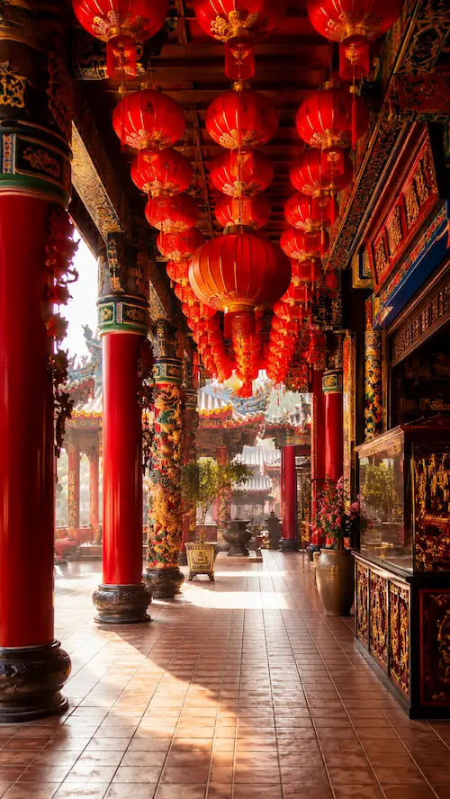 Malaysia family market street illustration